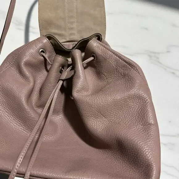 A. Bellucci Genuine Leather Backpack Light Rose Dusty Pink Made in Italy A. Bellucci Genuine Leather Backpack Light Rose Dusty Pink Made in Italy
